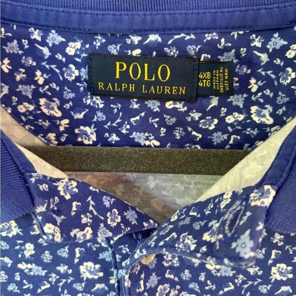 Polo Ralph Lauren Floral Short Sleeve Classic Golf Shirt Blue Multi Men's 4XB - Picture 4 of 11